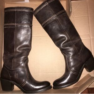 Frye Jane 14L Stitch Boots Dark Brown size 7.5